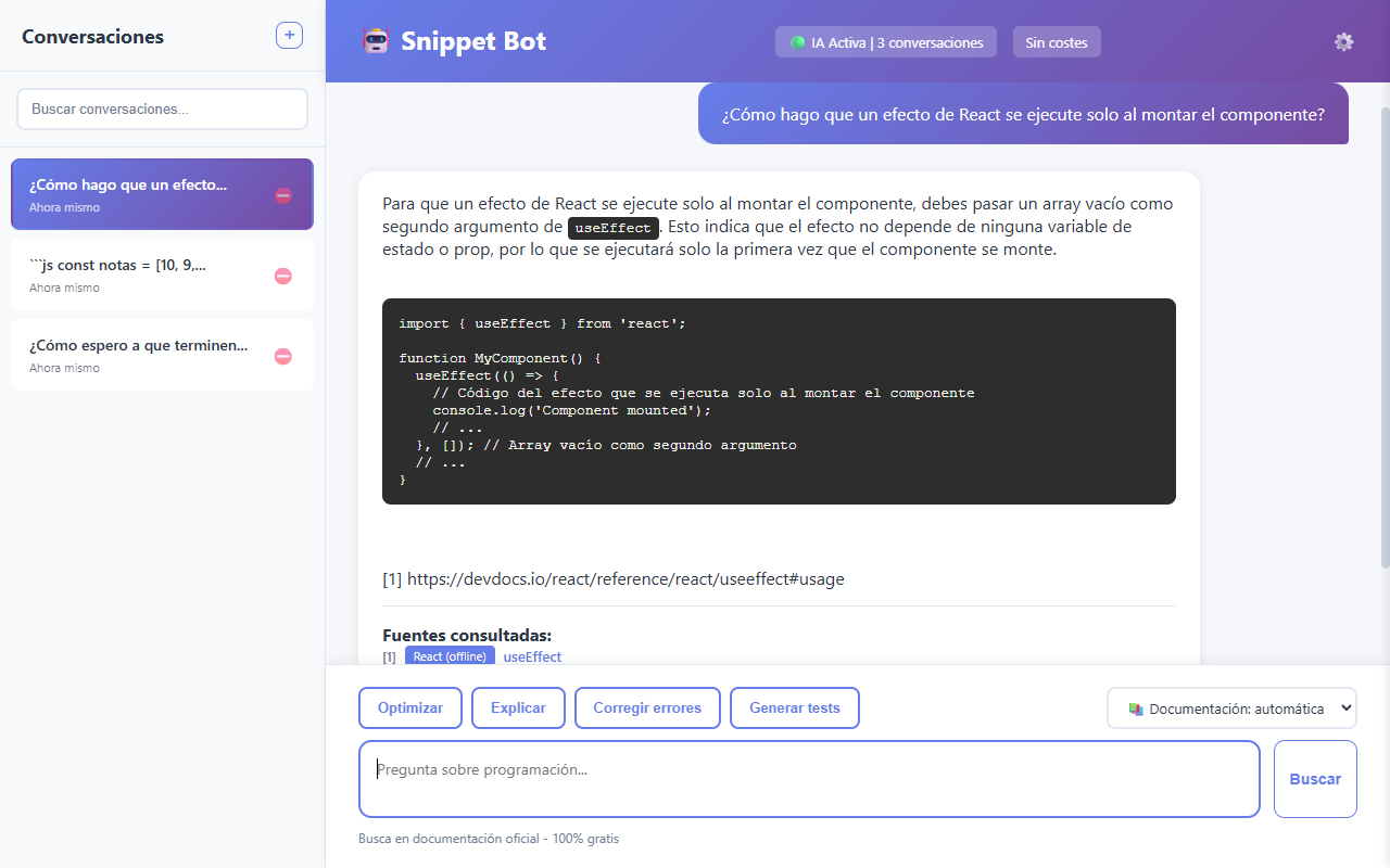 Respuesta sobre useEffect con un array de dependencias vacío